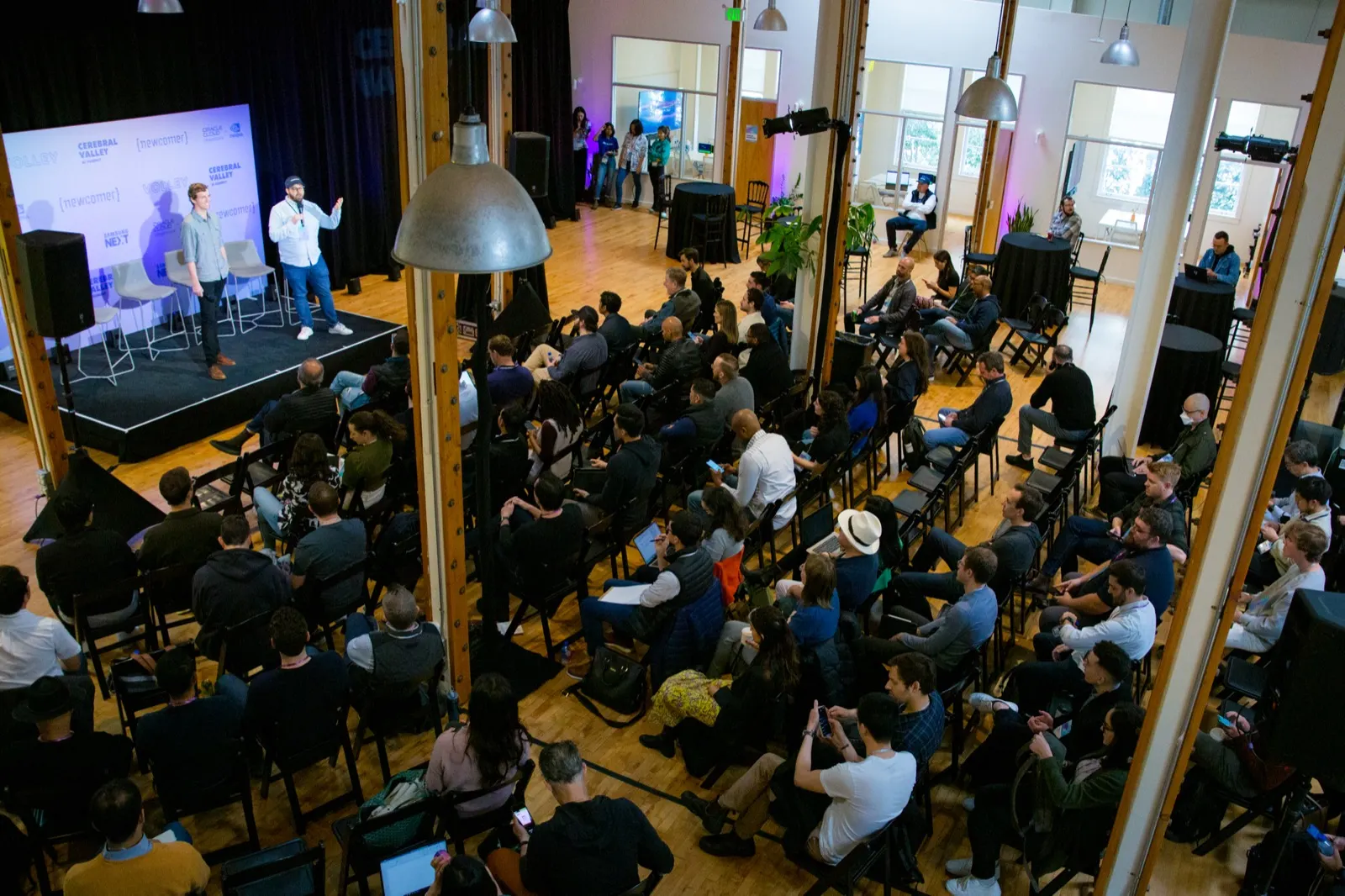 Attendees watching a panel on stage at the first Cerebral Valley AI Summit