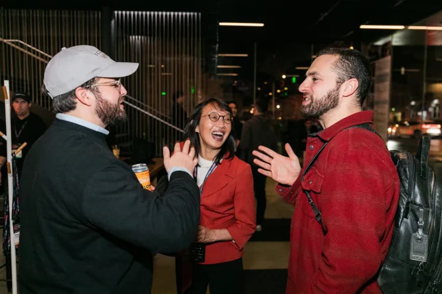 Attendees talking at the CVAI2 evening reception