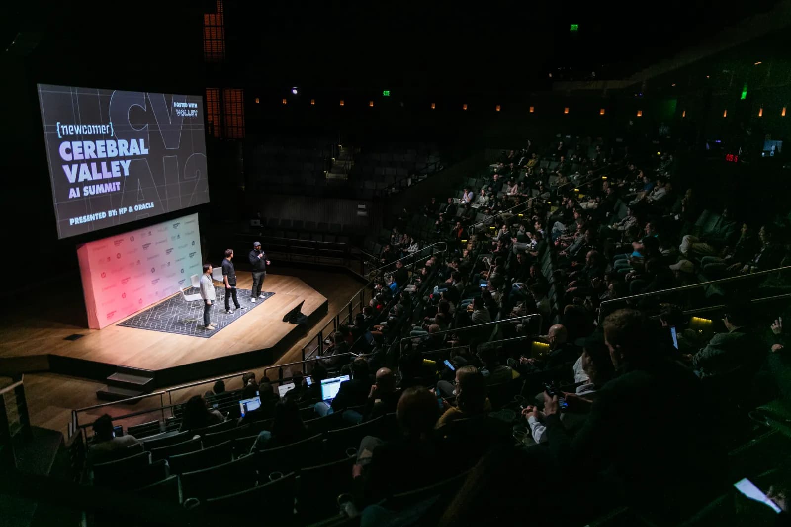The CVAI2 audience filling the SFJAZZ Center as speakers talk on stage