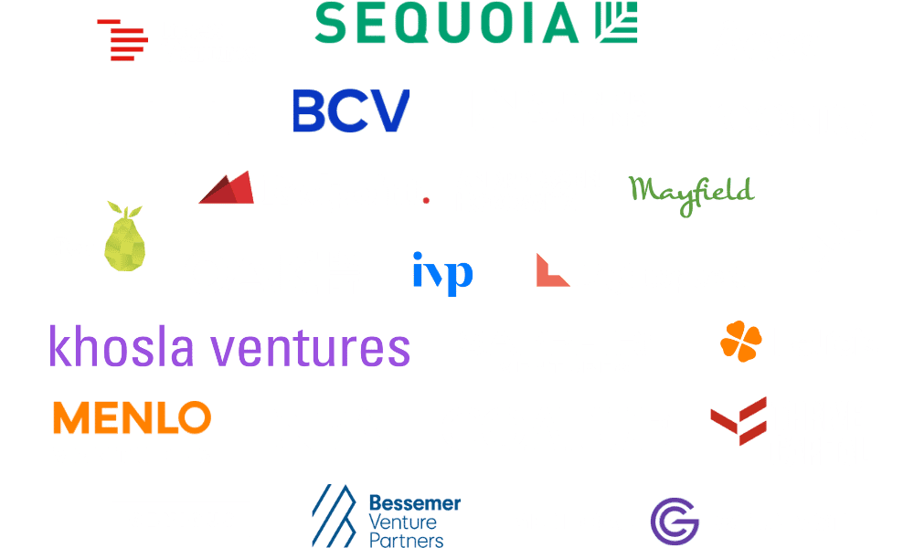 Logos of top venture capital firms represented